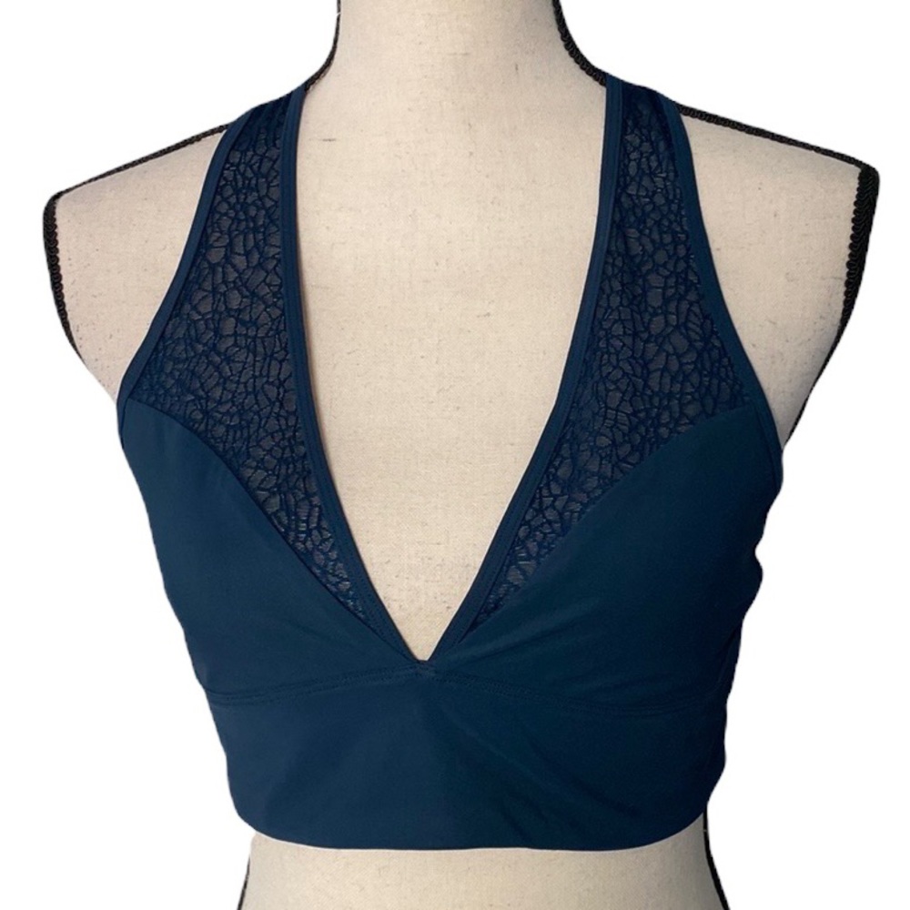 lululemon athletica Deep Teal Lace-Trim Sports Bra
